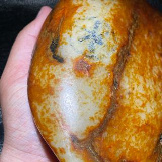 稀少方言和田玉藏品级俄籽料包真皮真色老气红沁油皮暖白肉把件s9
