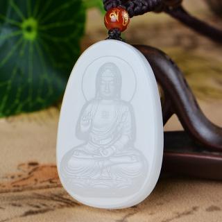 玉赐平安和田玉吊坠羊脂白玉生肖守护菩萨玉坠本命佛本命年项链男女款
