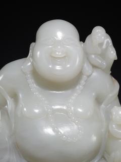 和田玉弥勒佛摆件,尺寸:25×9.0×17.5厘米,重量4241克