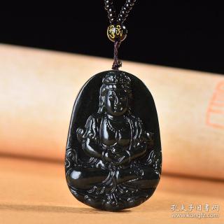 精致和田玉青玉观音